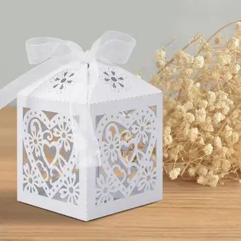 

50 Pcs Party Favor Red Box with 50 Ribbon and 50 Blank LoveTag Wedding Deco