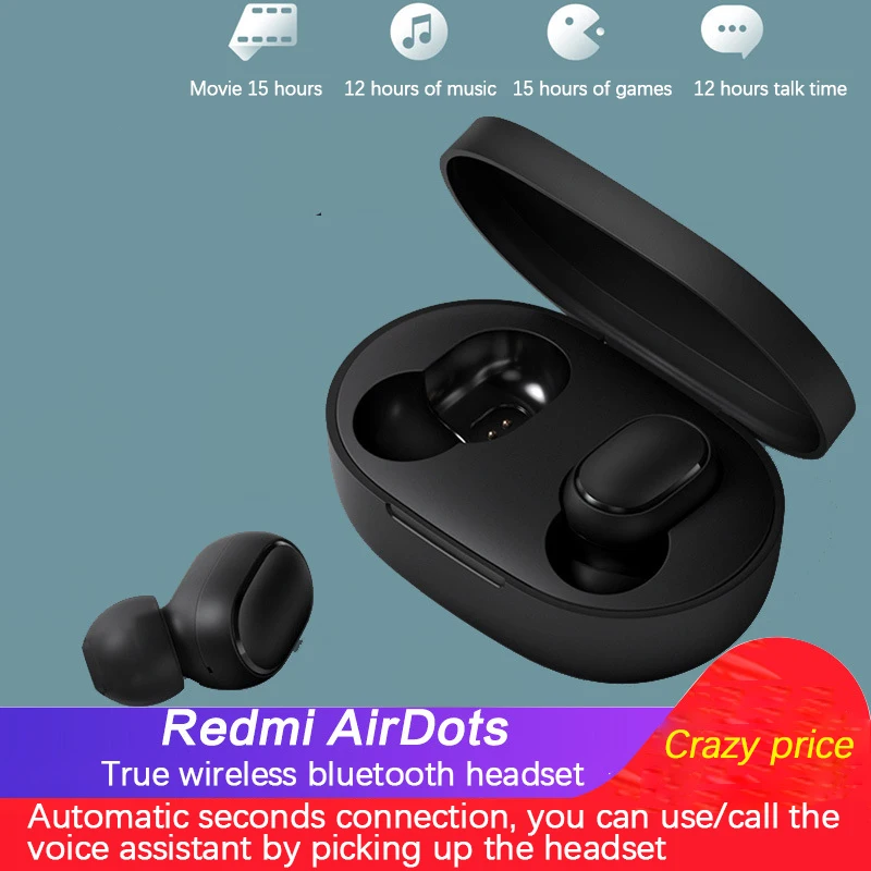 Для Xiaomi Redmi Airdots S Bluetooth Oortelefoon Jeugd Mi Echte Беспроводная гарнитура 5 0 Tws Air Stippen|Наушники