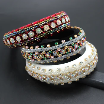 

Exaggerated Sponge Crystal Rhinestone Ladies Prom Headband Catwalk Travel Gift Hair Accessories Headdress 731