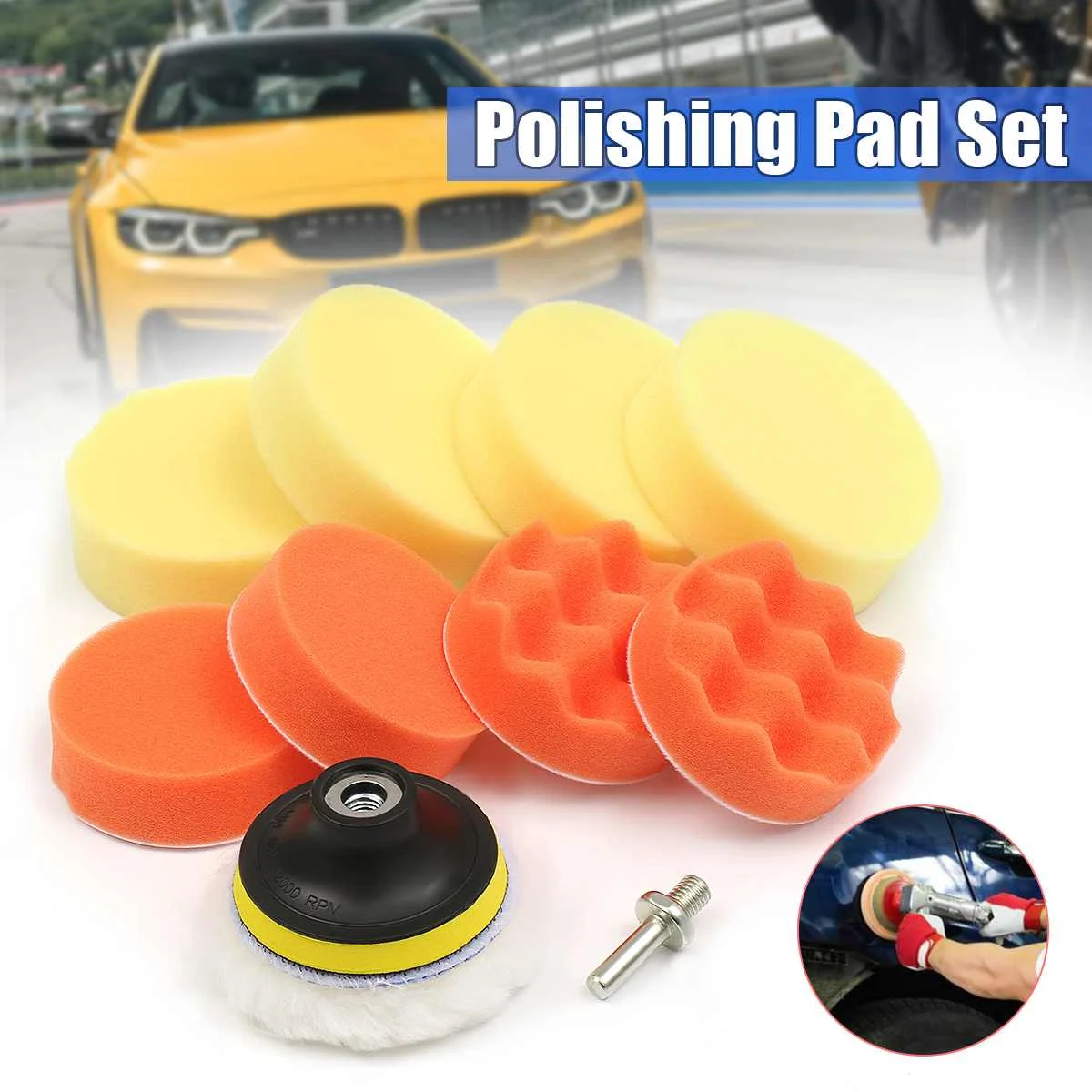 

6pcs 3'' Buffer Sponge Polishing Pad Kit Buffing Polisher Pads Foam Hand Tool Kit For Car Polisher Compound Polishing