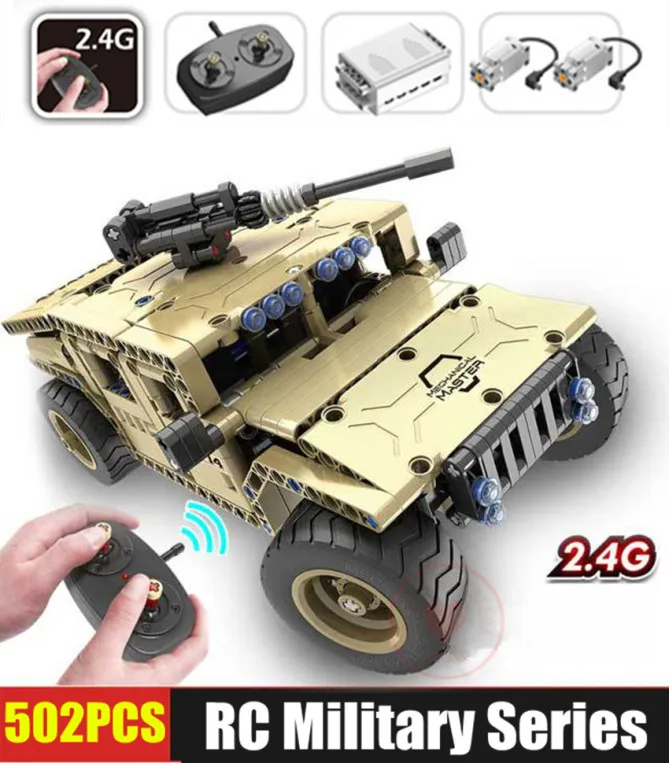 

New Remote control block RC Armored Hummer Car fit Technic Military city Remote Control Building Block Brick diy Toy
