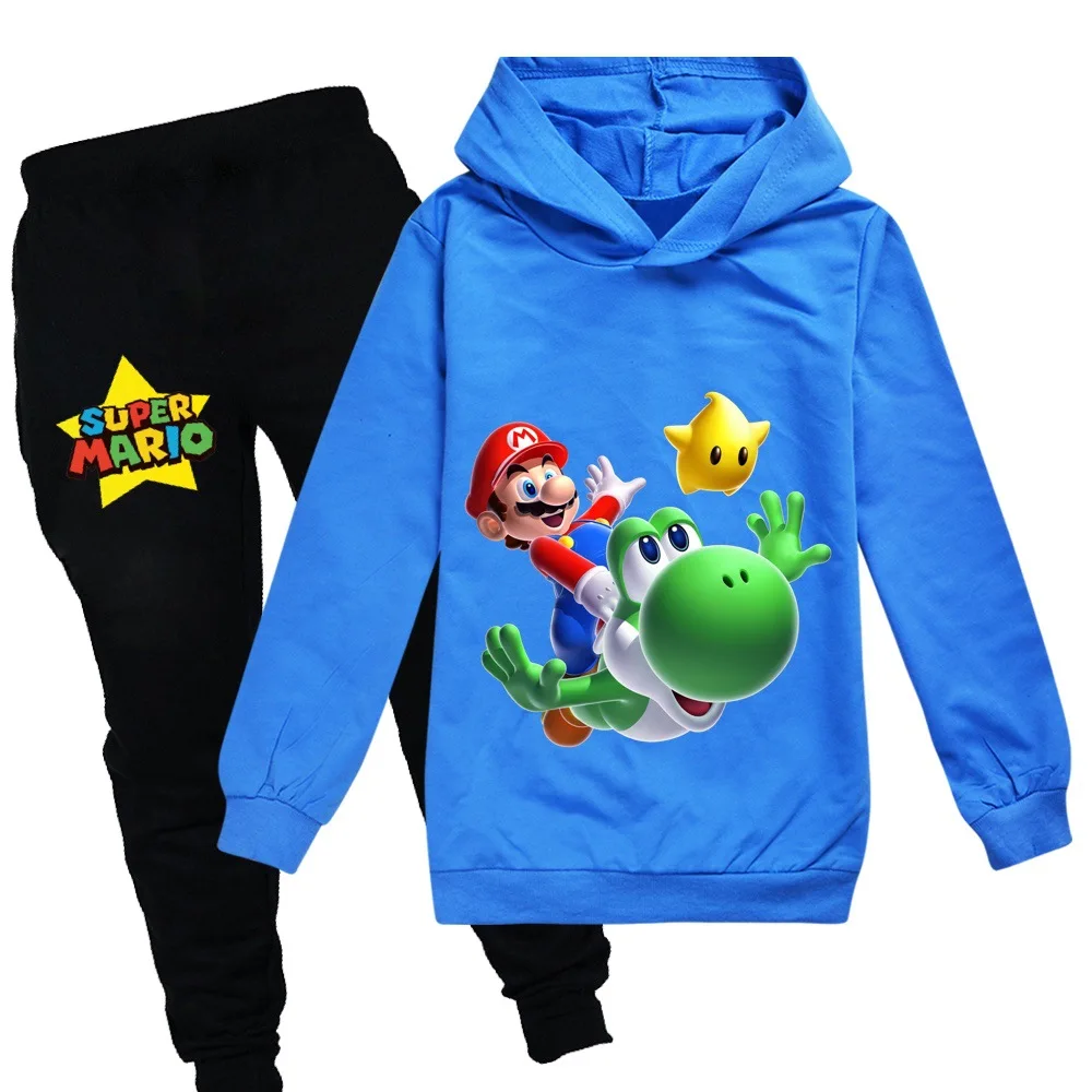 Супер худи Марио, Детские свитшоты, модная детская футболка с капюшоном, пальто для маленьких девочек, детская одежда, повседневная одежда для мальчиков - Цвет: 041-10