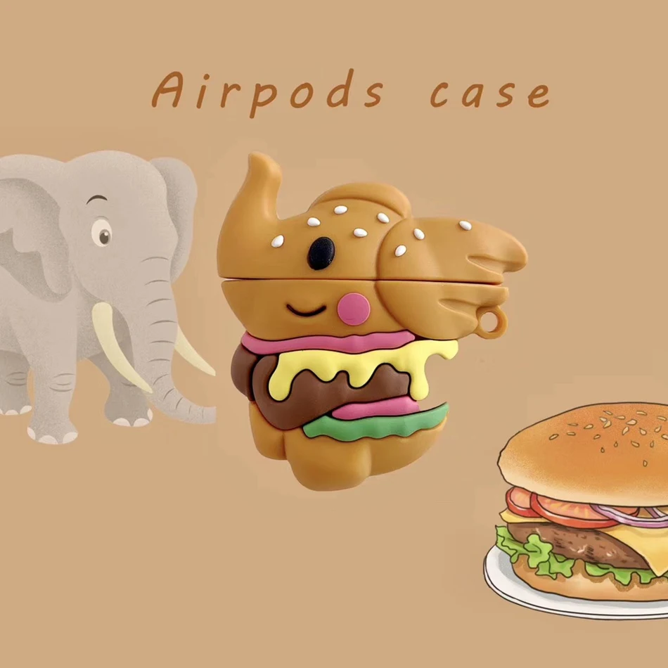 3D чехол для наушников s для AirPods, силиконовый чехол с милой собачкой из мультфильма, чехол для Apple Air pods 2, забавный чехол для наушников, кольцевой ремешок
