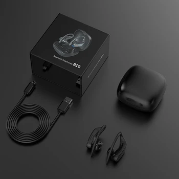 

B10 True TWS Led Wireless Bluetooth 5.0 Earphones Sports Ear Hook Earbuds Waterproof Headphone Wireless Charge Stereo Headset