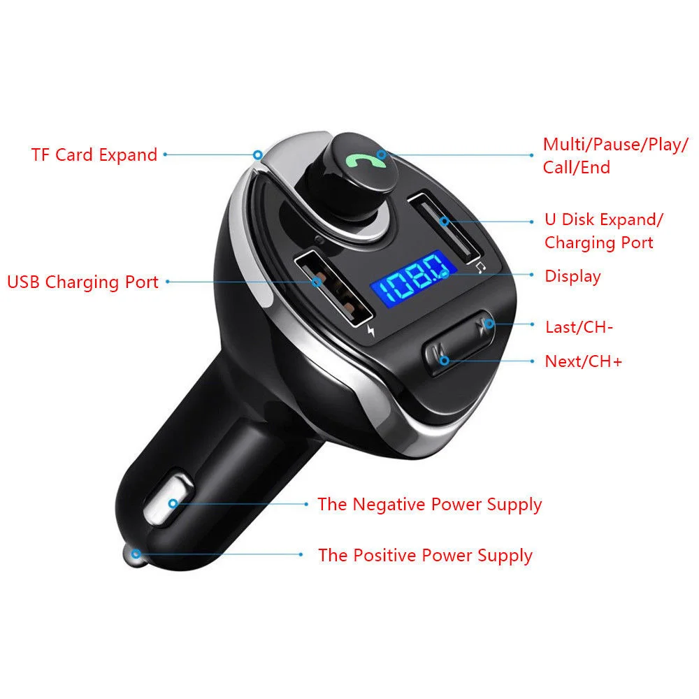 12-24 В 3.4A автомобильный Bluetooth автомобильный fm-передатчик адаптер беспроводной радио двойной usb зарядка телефон MP3 плеер SD аудио приемник