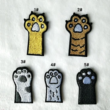 

Fine Cat Claws Iron on Embroidery Patches Ironing Applications for Clothing Stickers Bags Hats Sewing Applique DIY Cute Parches
