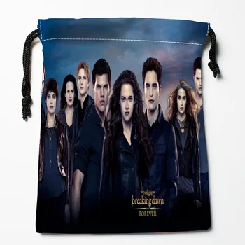 

The Twilight Saga Breaking Dawn Drawstring Bags Print 18X22CM Soft Satin Fabric Resuable Storage Storage Clothes Bag Shoes Bags