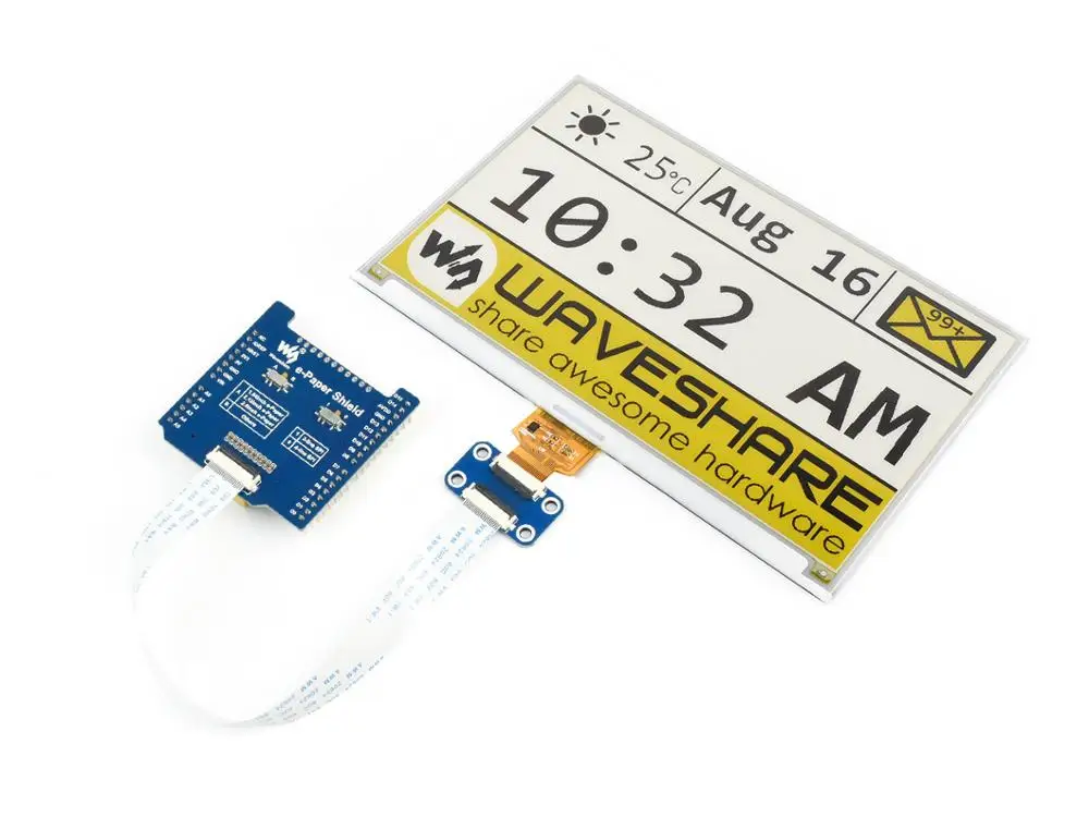 Protetor de Papelão Eletrônico Compatível com Vários Painéis de E-papelão Primeiro Wavesare Spi Painel Eletrônico Universal para Arduino Core Quadro demonstração - Imagem 5