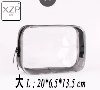 XZP Transparent Cosmetic Bag PVC Women Zipper Clear Makeup Bags Beauty Case Make Up Organizer Storage Bath Toiletry Wash Bag - Цвет: L
