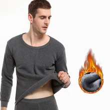 Зимние кальсоны с флисовой подкладкой, мужские утепленные комплекты термобелья, сохраняющие тепло, термо костюмы, рубашка+ штаны