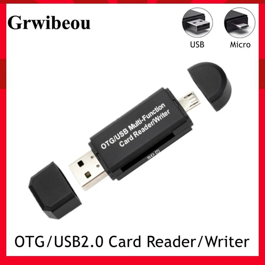 Grwibeou 2 в 1 OTG/USB2.0 Многофункциональный кардридер/запись для USB Micro SD адаптер
