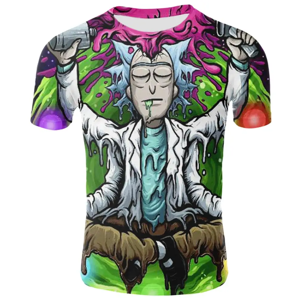 

2020 New Ricky and Morty 3D Printed T-Shirt Men's Short Sleeve Summer Fashion Casual Men's Short T-Shirt Large Size Cartoon T-Sh