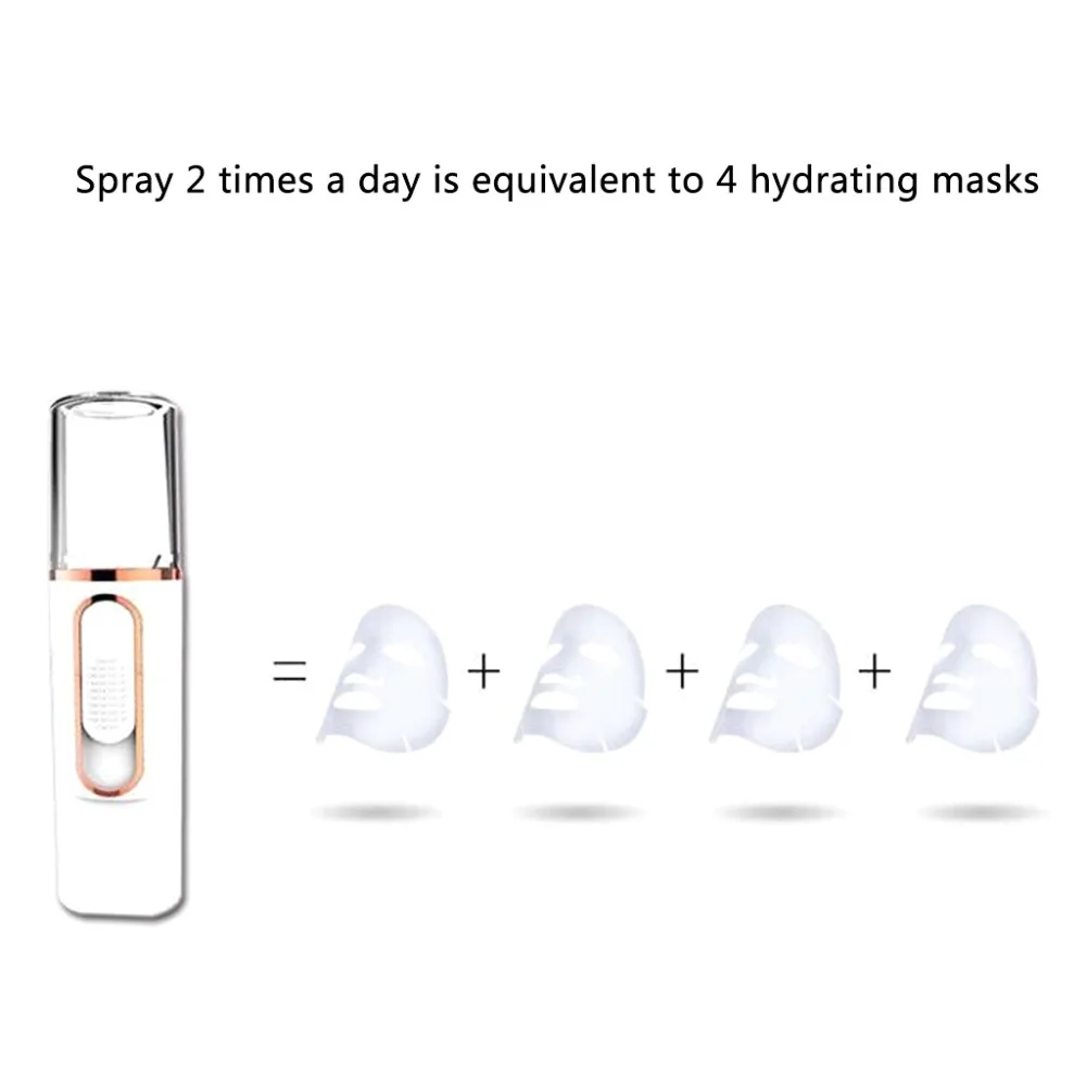 Mini USB Nano Facial Steamer Sprayer Mister Face Spa Hydrating Moisturizing Skin Care Handy Rechargeable Portable Travel