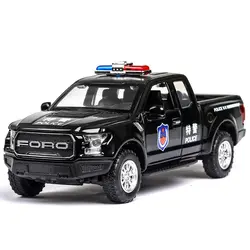 1:32 Масштаб F150 F-150 SVT Raptor полицейский автомобиль модельные листы автомобиль игрушки с горячей тяги назад колеса звук и легкий сплав авто