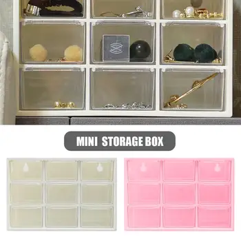 

9 Grid Jewelry Box Drawer Woman Girl Pearl Beads Storage Boxes Plastic Desktop Cosmetic Earrings Makeup Container Organizer 40a