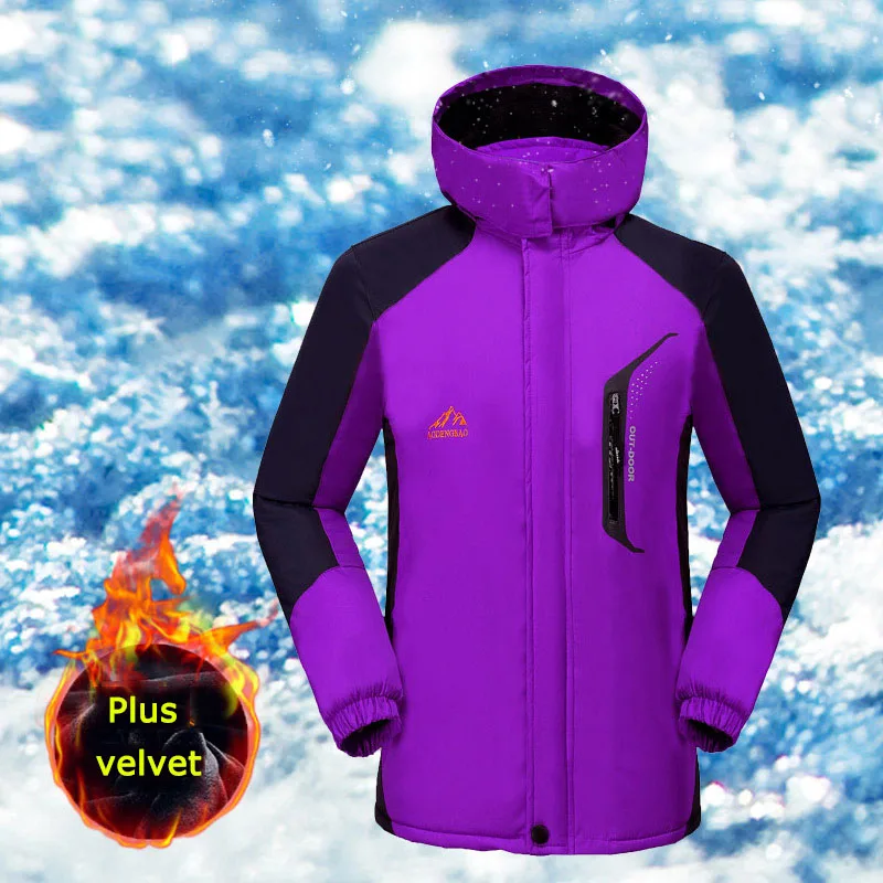 Новинка, зимняя куртка, мужские пальто, утолщенные, теплые, плюс бархат, ветрозащитные, непромокаемые куртки, Мужская парка с капюшоном, верхняя одежда, повседневная куртка - Цвет: women purple