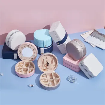 

JWWWBOX PU Leather Jewelry Packaging Display Box For Women Girls Korean Fashion Earrings Rings Necklace Bracelets Jewelry Box