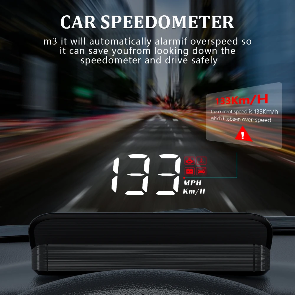 WiiYii M3 HUD   ÷, obd2  ǻ ӵ  OBD2 ڵ º ǻ  ϸ ˶ ڵ ׼