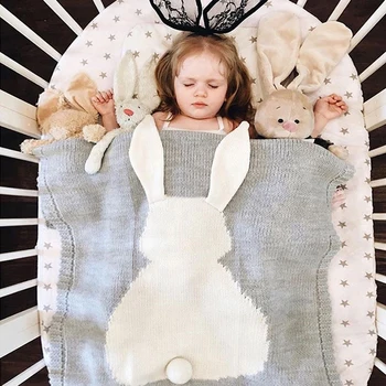 

Baby Blankets Swaddle Baby Wrap Knitted Blanket For Kid Rabbit Cartoon Plaid Infant Toddler Bedding Swaddling Let's Make