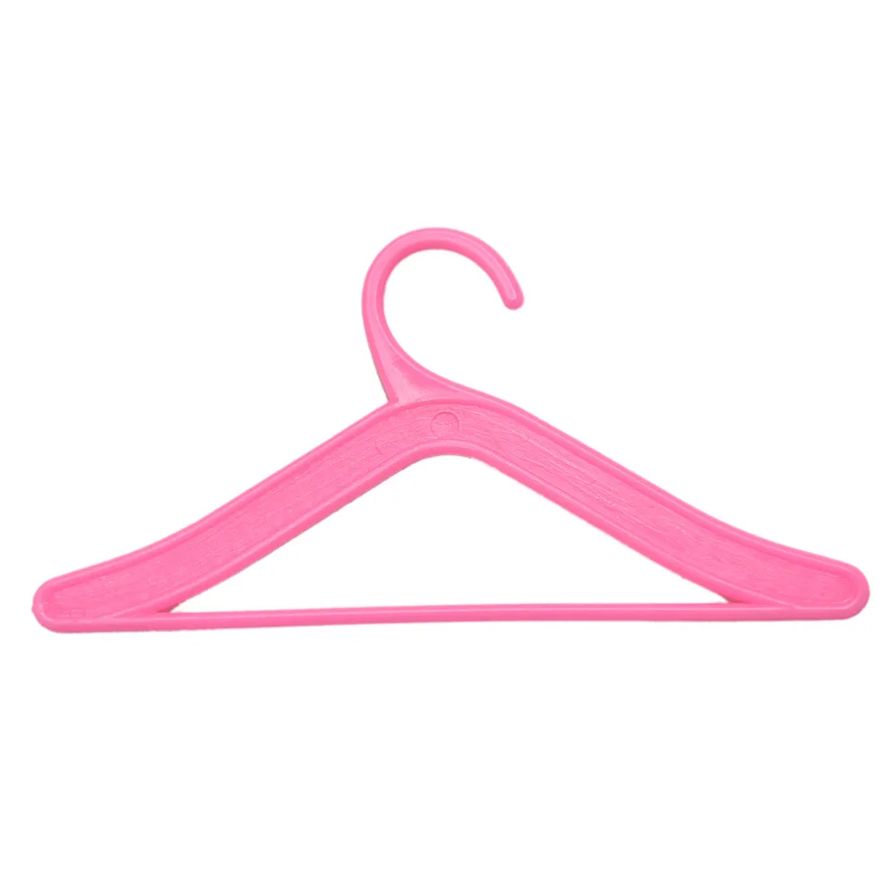 20X Pink Hangers for s Dolls' Clothes Accessories Plastic Hangers Deco Z5 