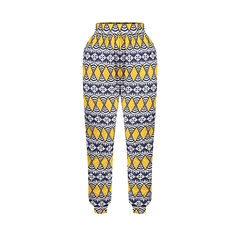 Women pants Elasticated High Waist Pants Casual Ethnic Style Pattern ladies loose Trousers
