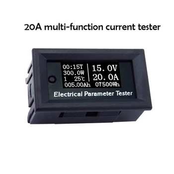 

20A OLED Multi-function Battery Capacity Tester Voltmeter Ammeter Power Meter Thermometer Timer