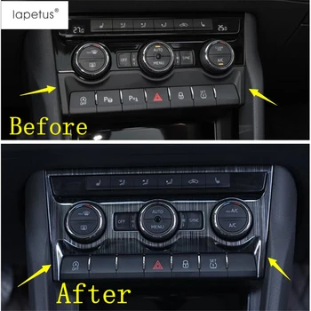 

Lapetus Accessories Fit For Skoda Kodiaq 2017 - 2020 Central Control Air Conditioning Button Switch Panel Molding Cover Kit Trim