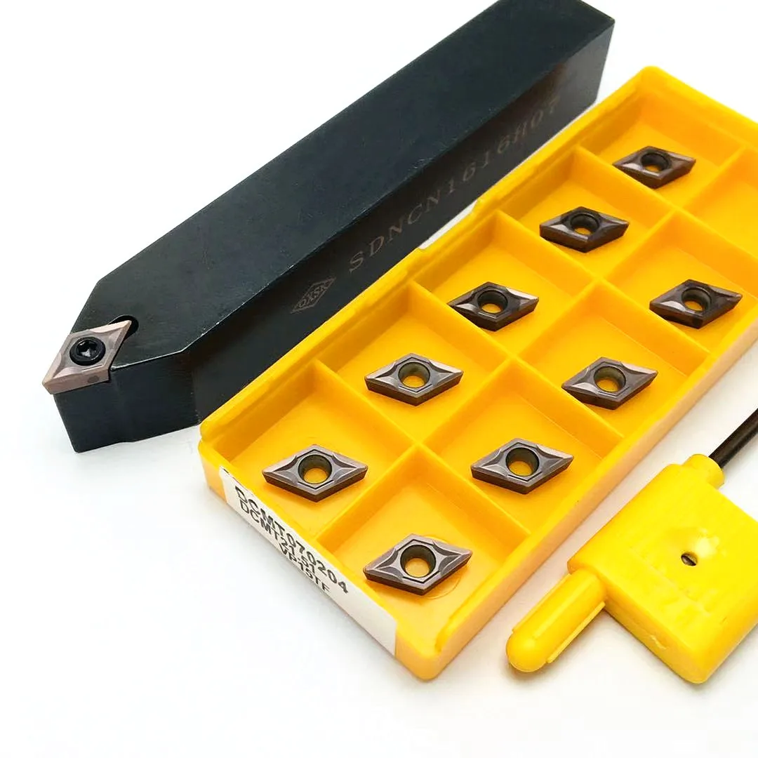 10 Uds inserto de carburo de DCMT070204 VP15TF UE6020 US735 para SDNCN1010H07 SDNCN1212H07 SDNCN1616H07 CNC herramienta de corte de torno titular