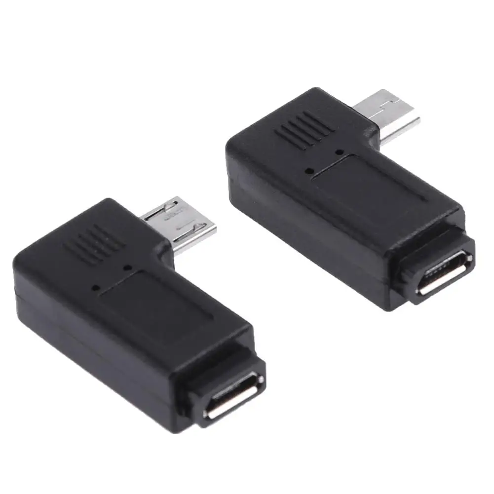 2pcs Micro USB 90 Degree Adapter - Female to Male Connector with Left + Right Angle Description Image.This Product Can Be Found With The Tag Names Adapter, Computer Cables Connecting, Computer Peripherals, PC Hardware Cables Adapters