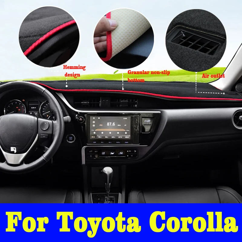 Car Dashboard Avoid light Pad Instrument Platform Desk Cover Mats Carpets Accessories For toyota corolla 2014 2015