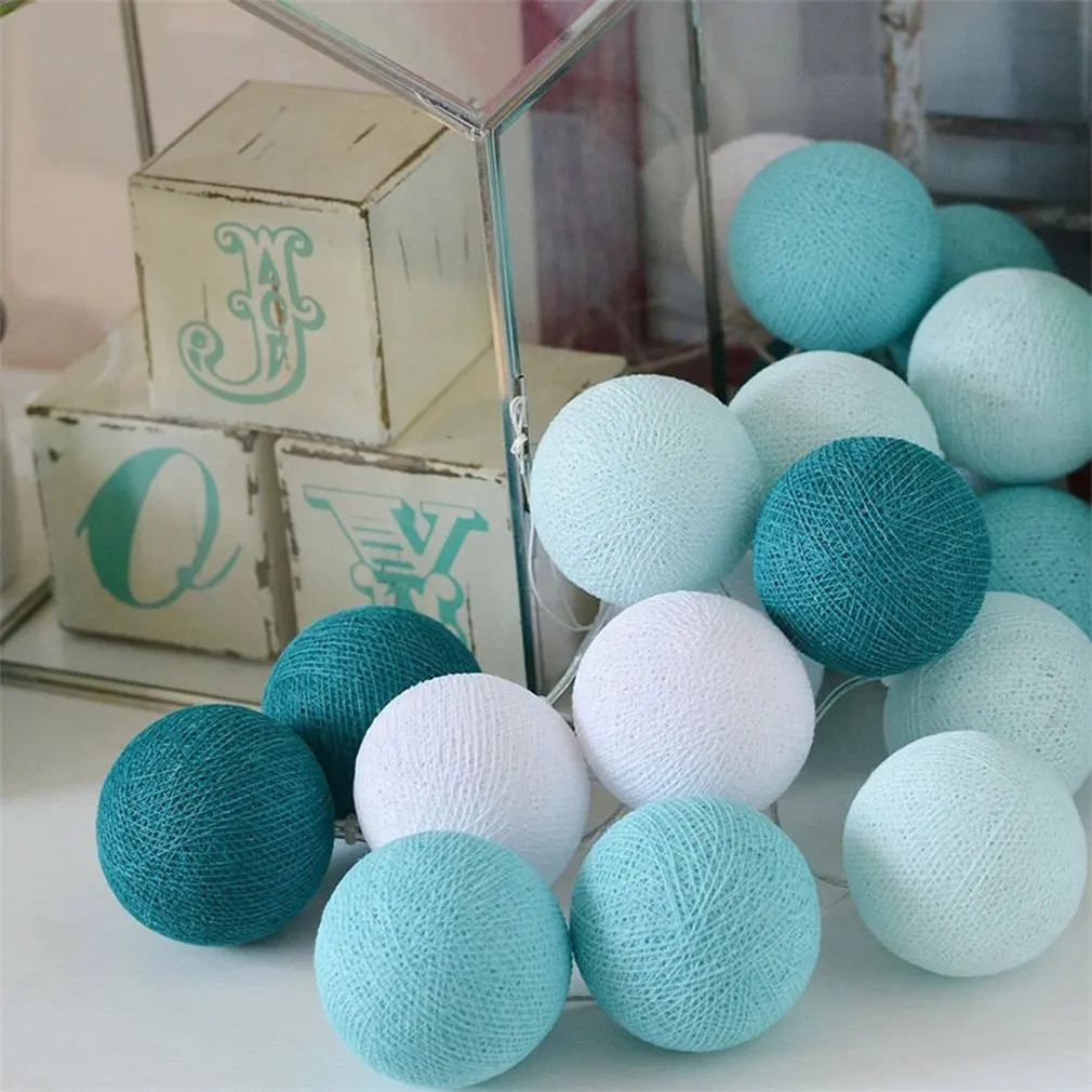 LED Christmas Tree Decoration Pendant Light String 2.3 x20 Color Cotton Ball Battery Box | Лампы и освещение