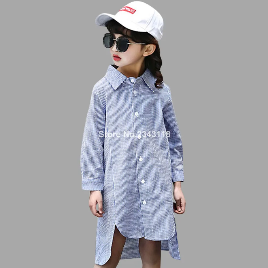 Блузка для девочек полосатая школьная блузка для девочек, осенняя рубашка с длинными рукавами для девочек, зимняя детская одежда для подростков 6, 8, 12 лет