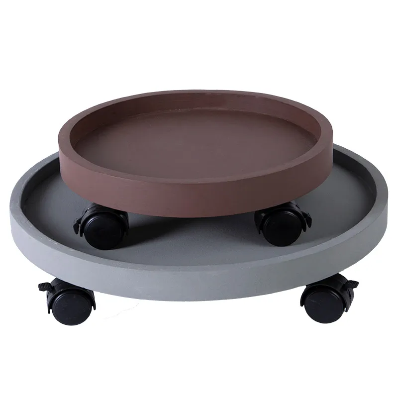 26cm Plastic Round Flower Pot Tray With Universal Wheel Flower Pot