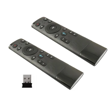 

Q5 Bluetooth/2.4GHz WIFI Voice Remote Control Air Mouse With USB Receiver For Smart TV Android Box - Type 1