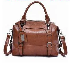

Spring/Summer 2019 New European and American Boston Bag Premium PU Women's Bag Hand-held One-shoulder Slant Pillow Bag