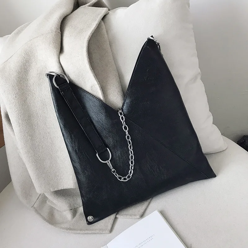 Роскошные женские сумки, дизайнерская сумка на плечо, мягкая кожаная сумка с верхней ручкой, женская элегантная сумка через плечо, Высококачественная сумка на цепочке - Цвет: Black