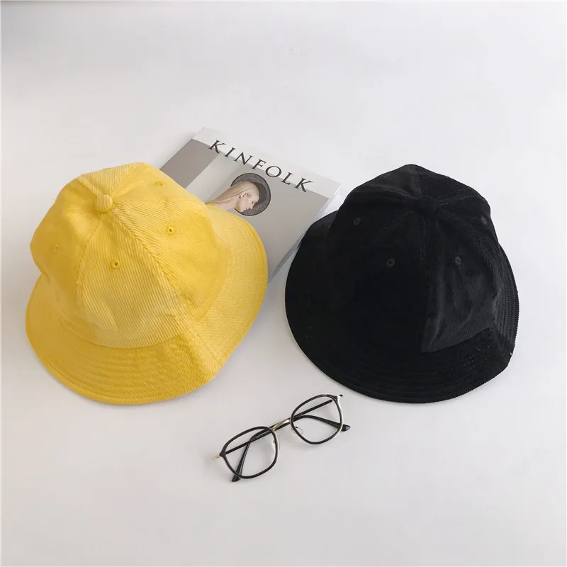 warm Thicken cotton Solid Color Bucket Hat Fisherman Hat outdoor travel hat Sun Cap Hats for men and Women Travel Hats