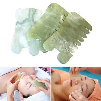 

Natural Jade Stone Guasha Gua Sha Tools Massage Comb Scraper SPA Therapy Jade Board for Face Neck Body Massage Facial Massager