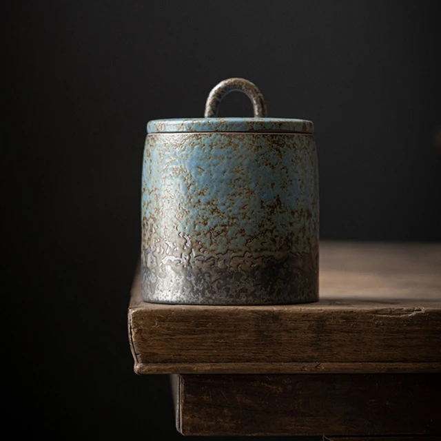 Retro Kőedény Teacsomagoló Doboz Háztartási Kínai Kerámia Lezárt Tároló Tartály Pu'Er Tea Oolong Raktár - Image 5