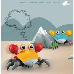 Crabe qui Fuit Musical Électrique à Détection d'Obstacles, Jouet Enfant, Jeu Éducatif Rechargeable en Forme d'Animal, idéal comme Cadeau d'Anniversaire 