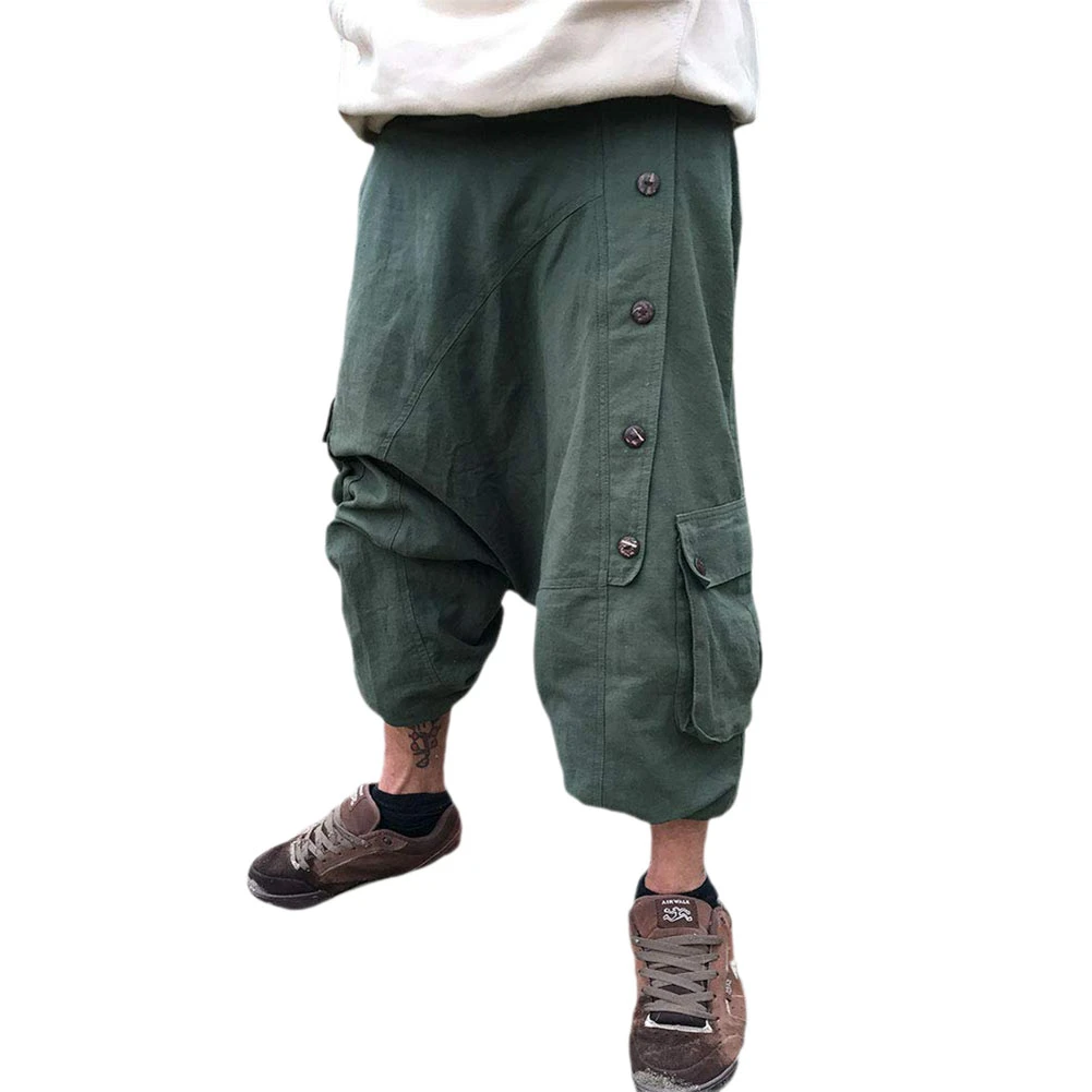 Pantalones bombachos verdes para hombre, bombachos sueltos de Aladdín, pantalones bombachos verdes para hombre, pantalón holgado meditación aire libre|Pantalones informales| - AliExpress
