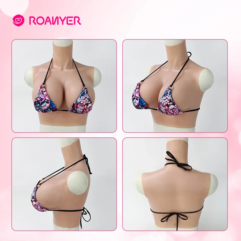 Roanyer груди формы реалистичные поддельные для трансвестита перетягивающая