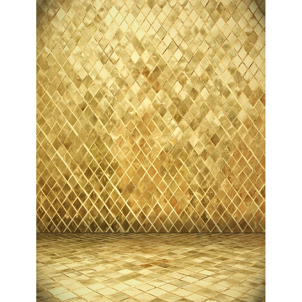

Photography backdrop luxury wedding party golden Lingge brick wall metal background photo studio photographic portrait shooting