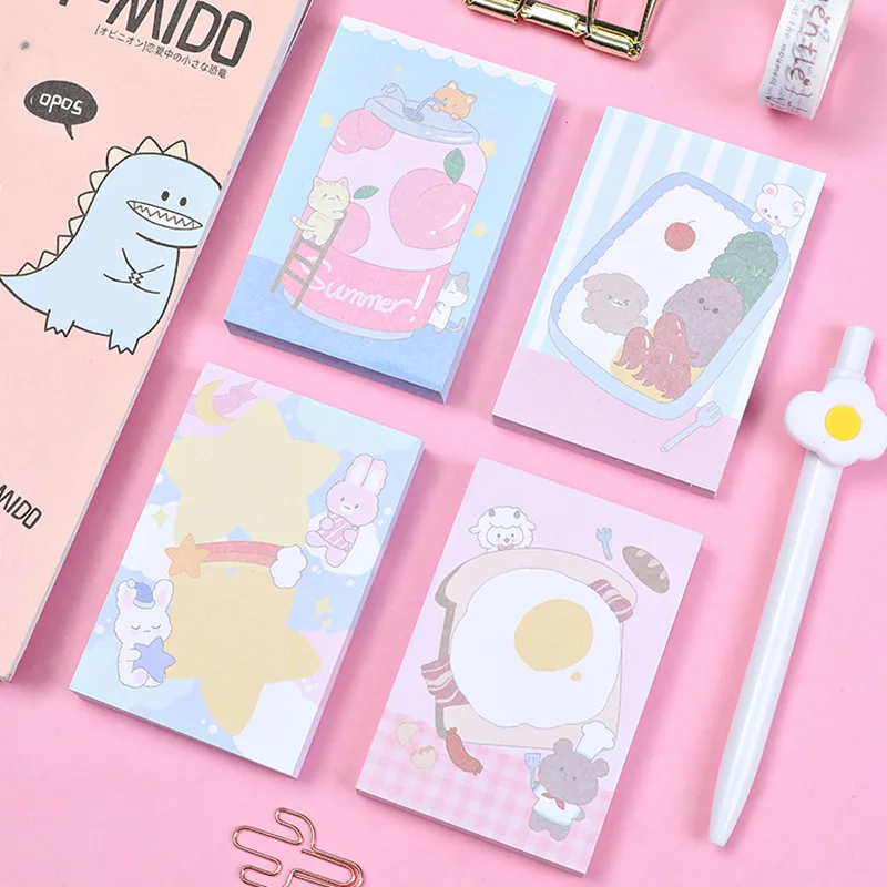

Cartoon Cute Bear Sticky Notes 100sheets Creative Student Post It Note Memo Pad Message Paper Planner Stickers Kawaii Stationery