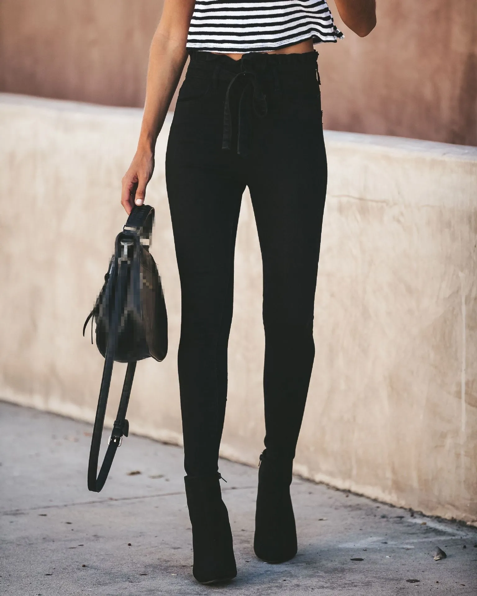 Модные джинсы для женщин для привлекательный тонкий карандаш брюки девочек Высокая талия Джинсы зауженные брюки мотобрюки эластичные