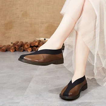 

Women's casual shoes Mother high quality PU Leather Shoes Flats Designer Loafers Slip On big Size 35-40 Tenis Feminino Y5-44