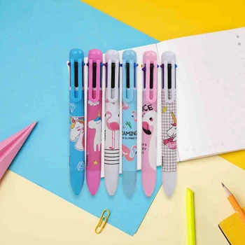 

1 Pcs Cute Cartoon Animal Flamingo Colour Ballpoint Pen Multi Color Pen Student Press Ball Pen Boy Girl Party Gifts
