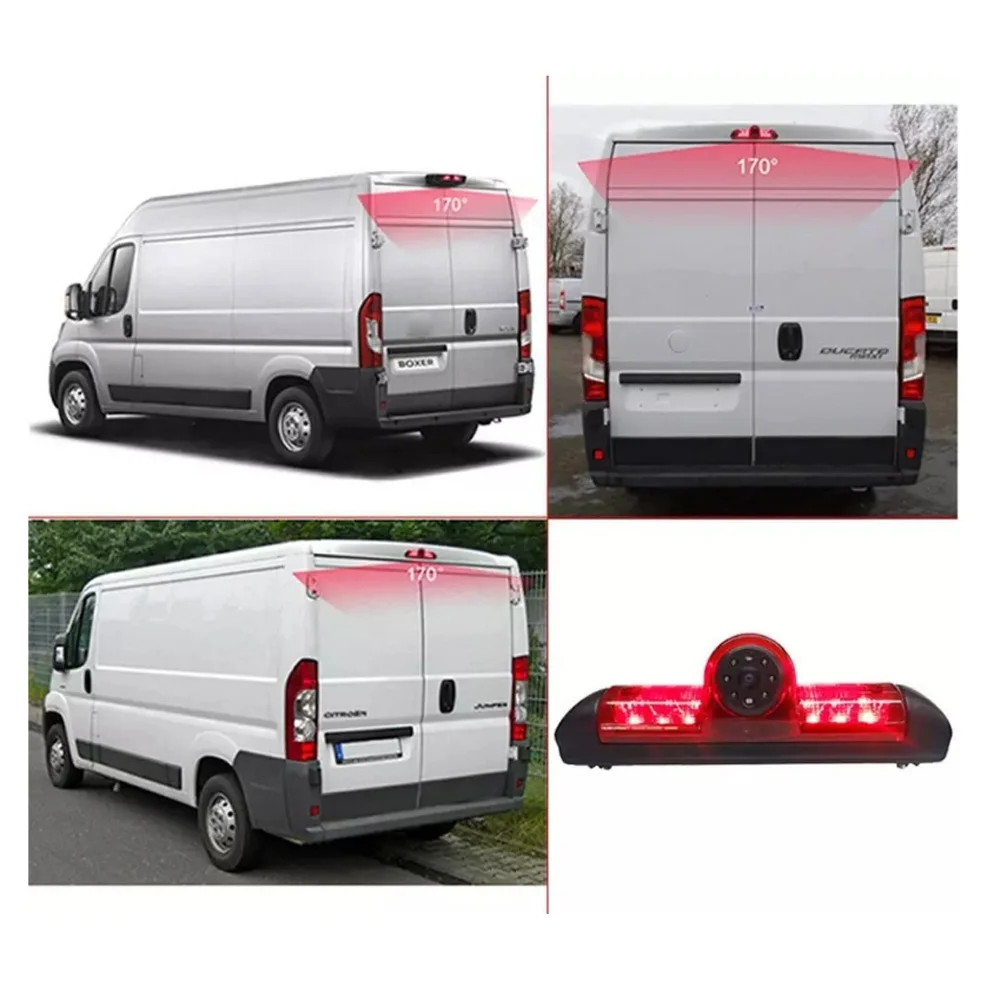 CCD Car Brake Light Reverse Camera For Citroen JUMPER III FIAT DUCATO X250 Peugeot BOXER III LED Light Parking Rear View Camera