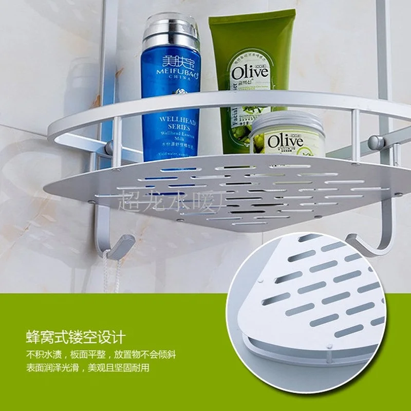 Three-tiered corner shelf bathroom shelf kitchen wall metal bearing reset frame bathroom bathroom corner vertical bathroom shelf
