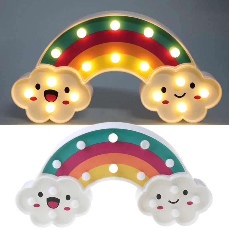Творческий Радуга Форма ночной Светильник смайлик облака Изображение Милая